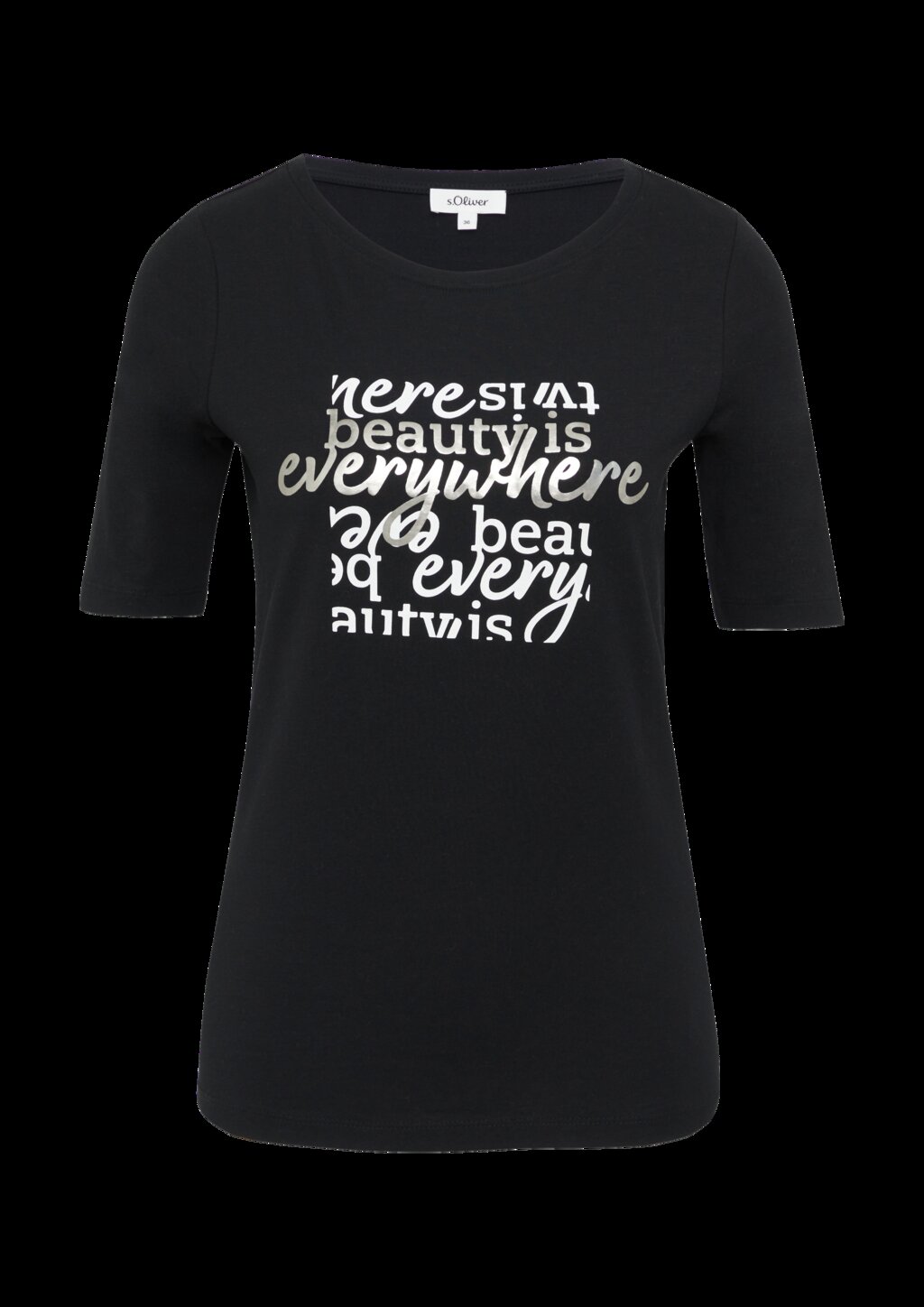 Elastisches T-Shirt mit Frontprint im Slim Fit