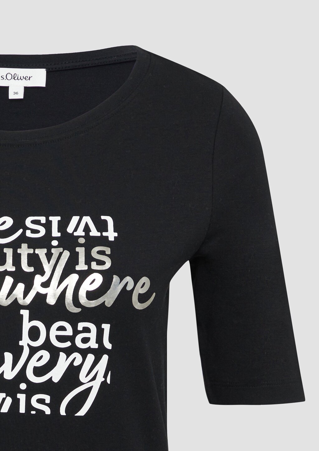 Elastisches T-Shirt mit Frontprint im Slim Fit