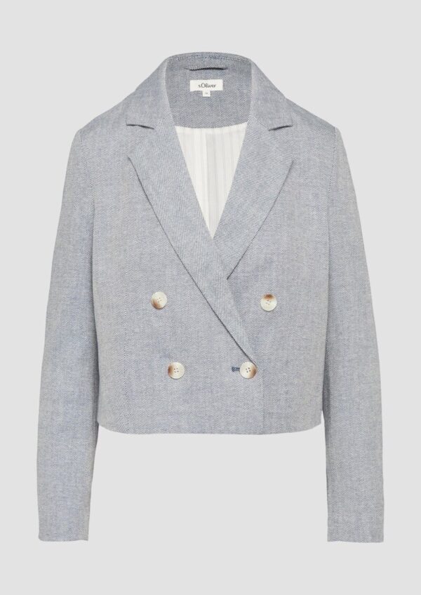 Kurzer Twill-Blazer aus Baumwollmix