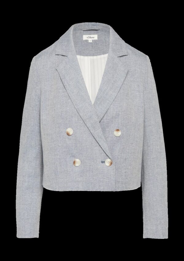 Kurzer Twill-Blazer aus Baumwollmix