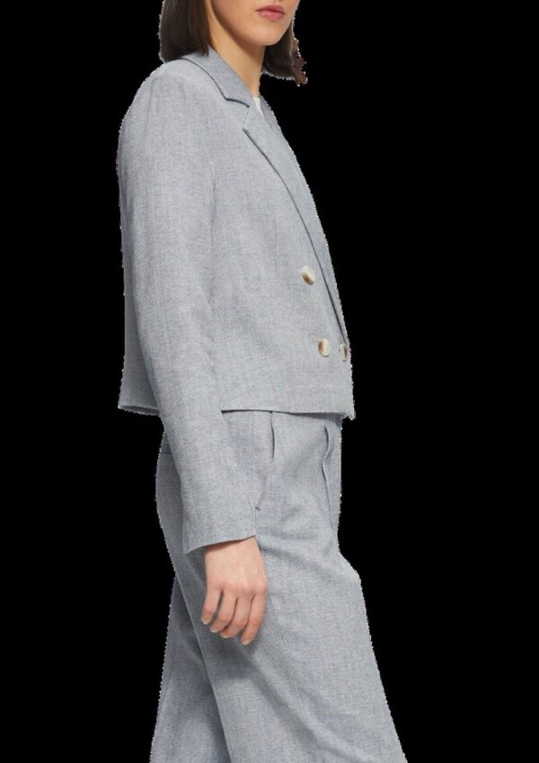 Kurzer Twill-Blazer aus Baumwollmix