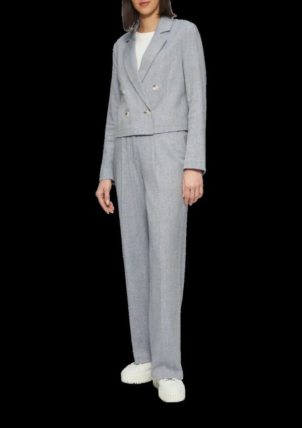 Kurzer Twill-Blazer aus Baumwollmix