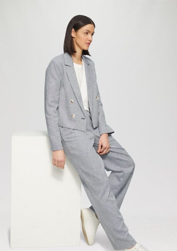 Kurzer Twill-Blazer aus Baumwollmix