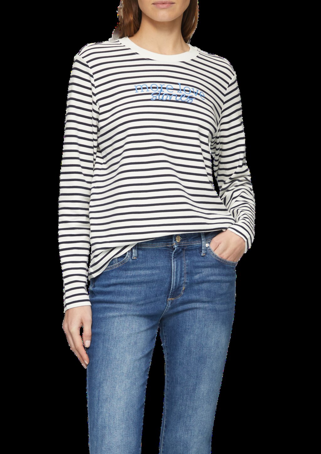 Gestreiftes Langarmshirt im Relaxed Fit mit Artwork