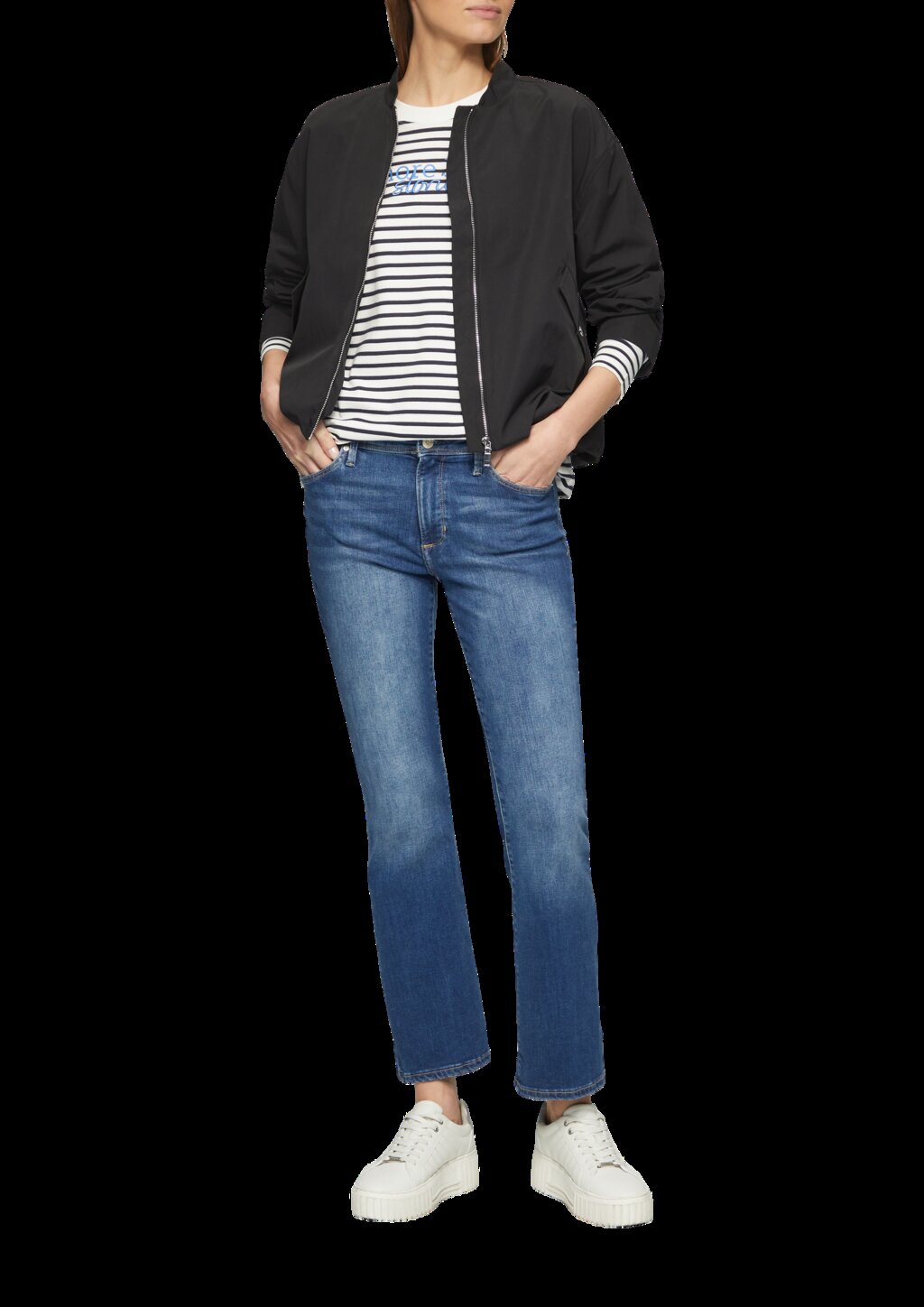 Gestreiftes Langarmshirt im Relaxed Fit mit Artwork