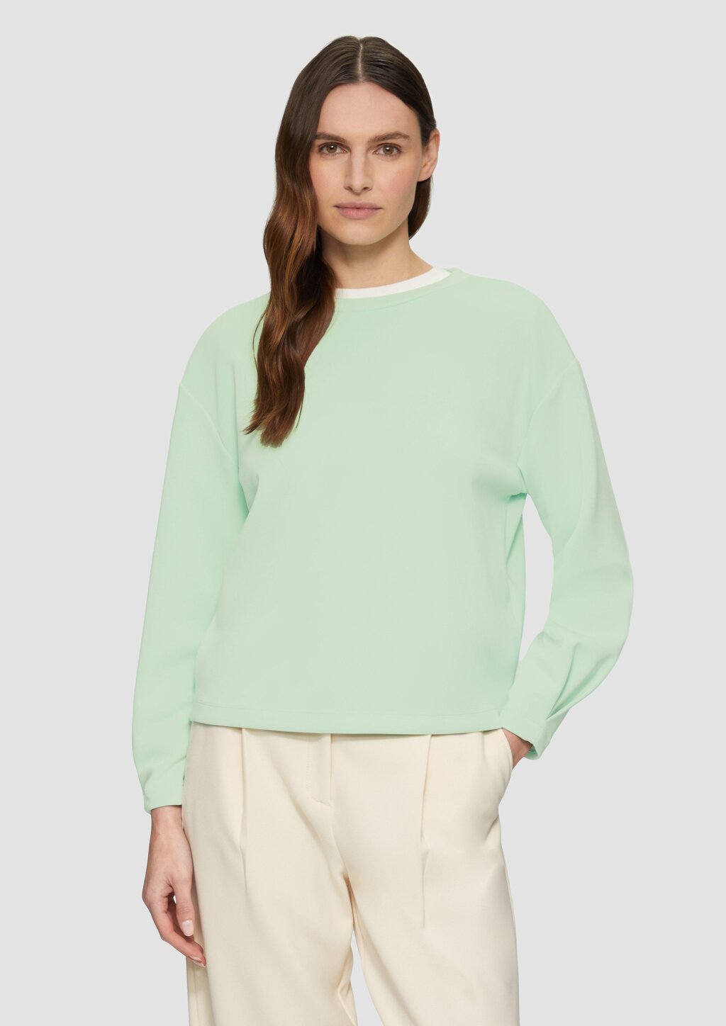 Scuba-Sweatshirt aus Modalmix mit Faltendetail