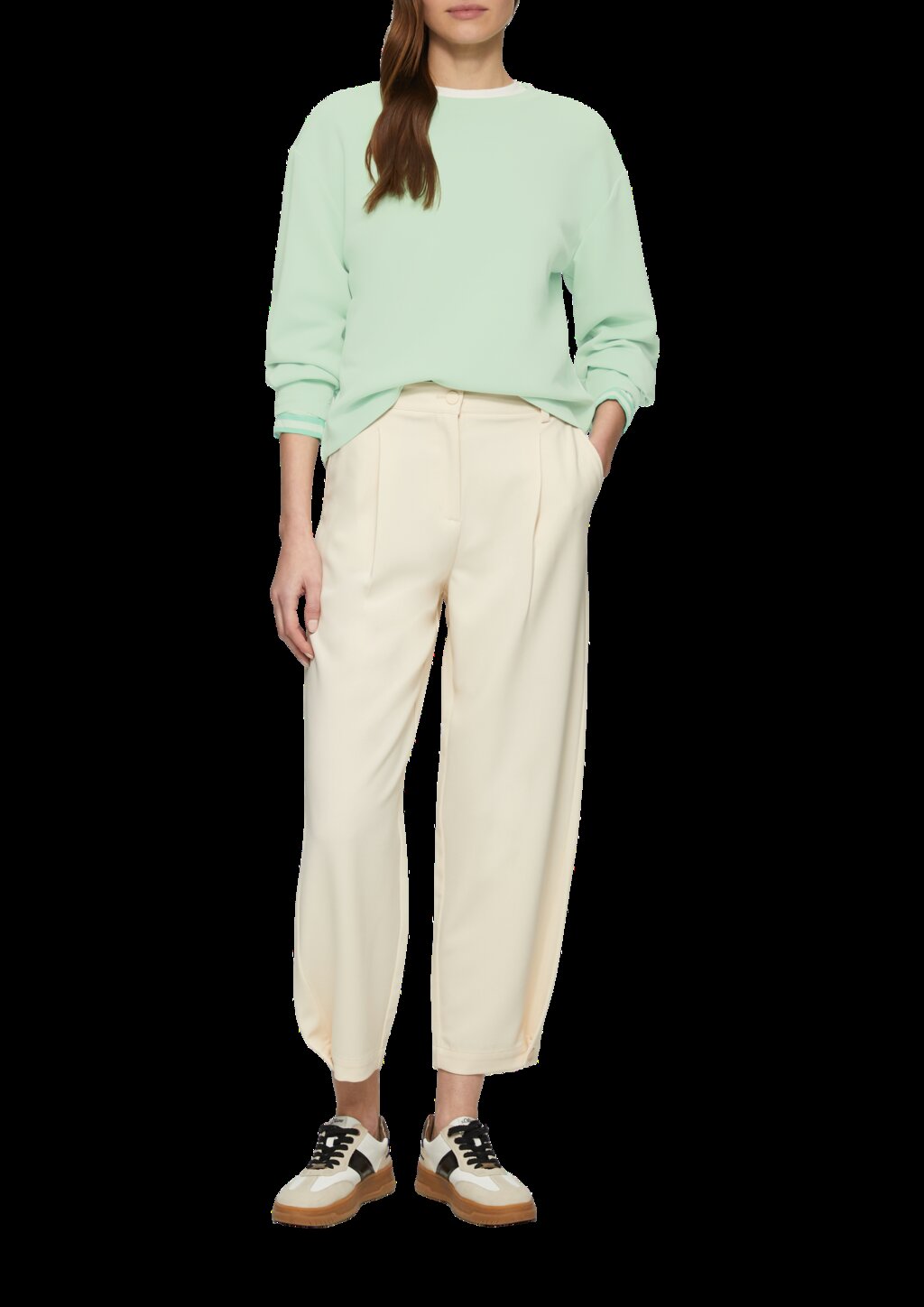 Scuba-Sweatshirt aus Modalmix mit Faltendetail