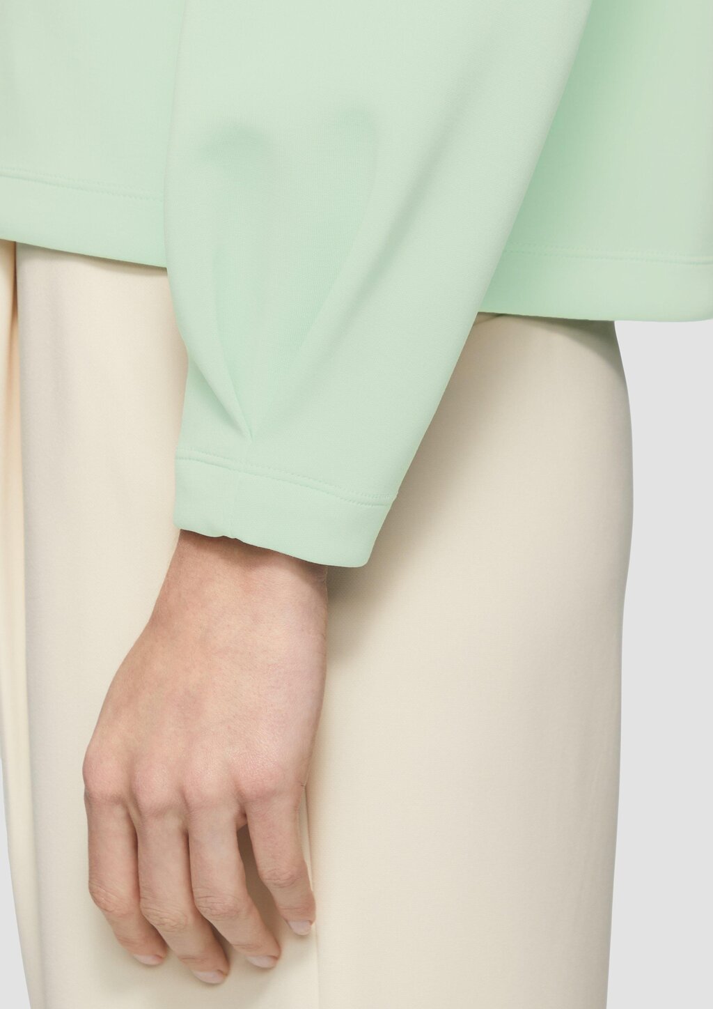 Scuba-Sweatshirt aus Modalmix mit Faltendetail