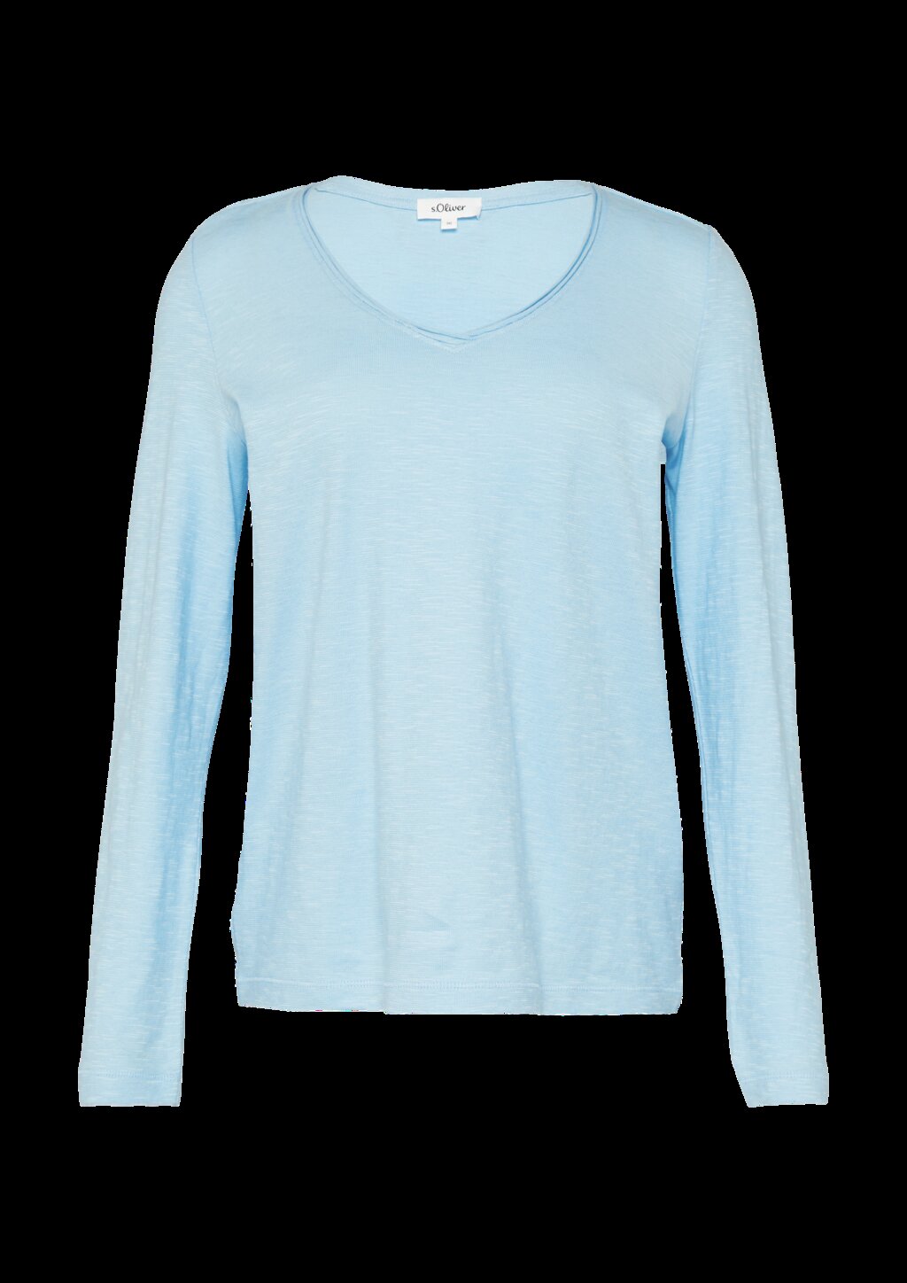 Langarmshirt aus Slub Yarn mit Rollkanten am Ausschnitt