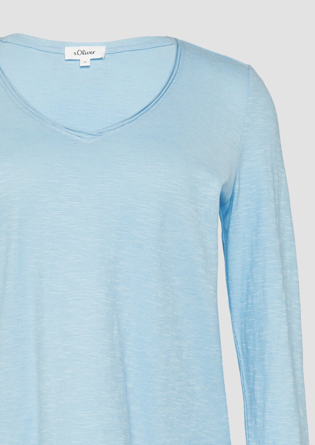 Langarmshirt aus Slub Yarn mit Rollkanten am Ausschnitt