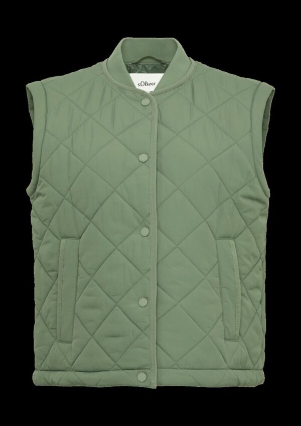 Steppweste mit Rautenmuster und Stehkragen