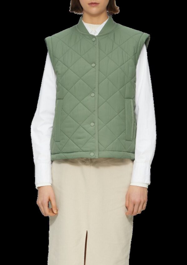 Steppweste mit Rautenmuster und Stehkragen