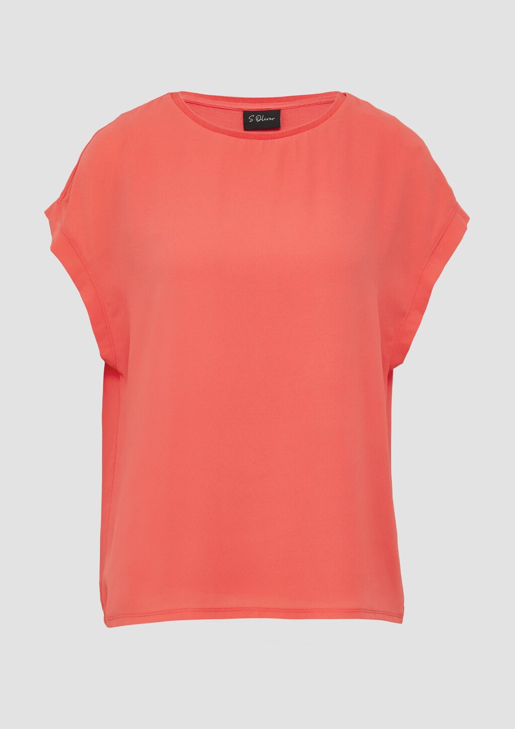 Chiffonshirt mit Double-Layer und überschnittener Schulter