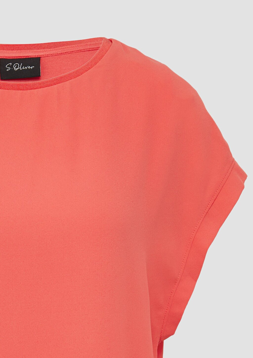 Chiffonshirt mit Double-Layer und überschnittener Schulter