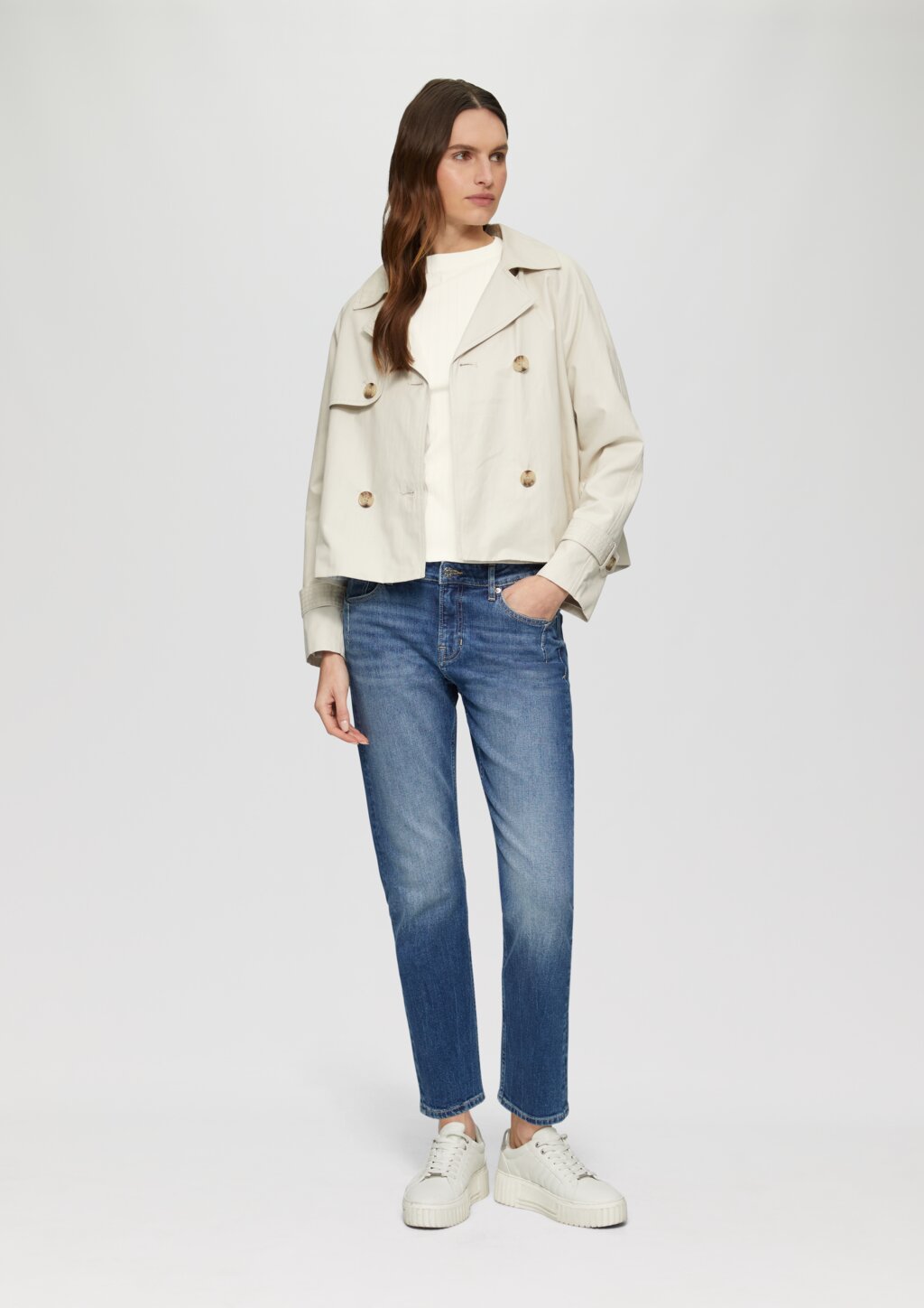 T-Shirt aus Jersey mit Rippstruktur im Slim Fit