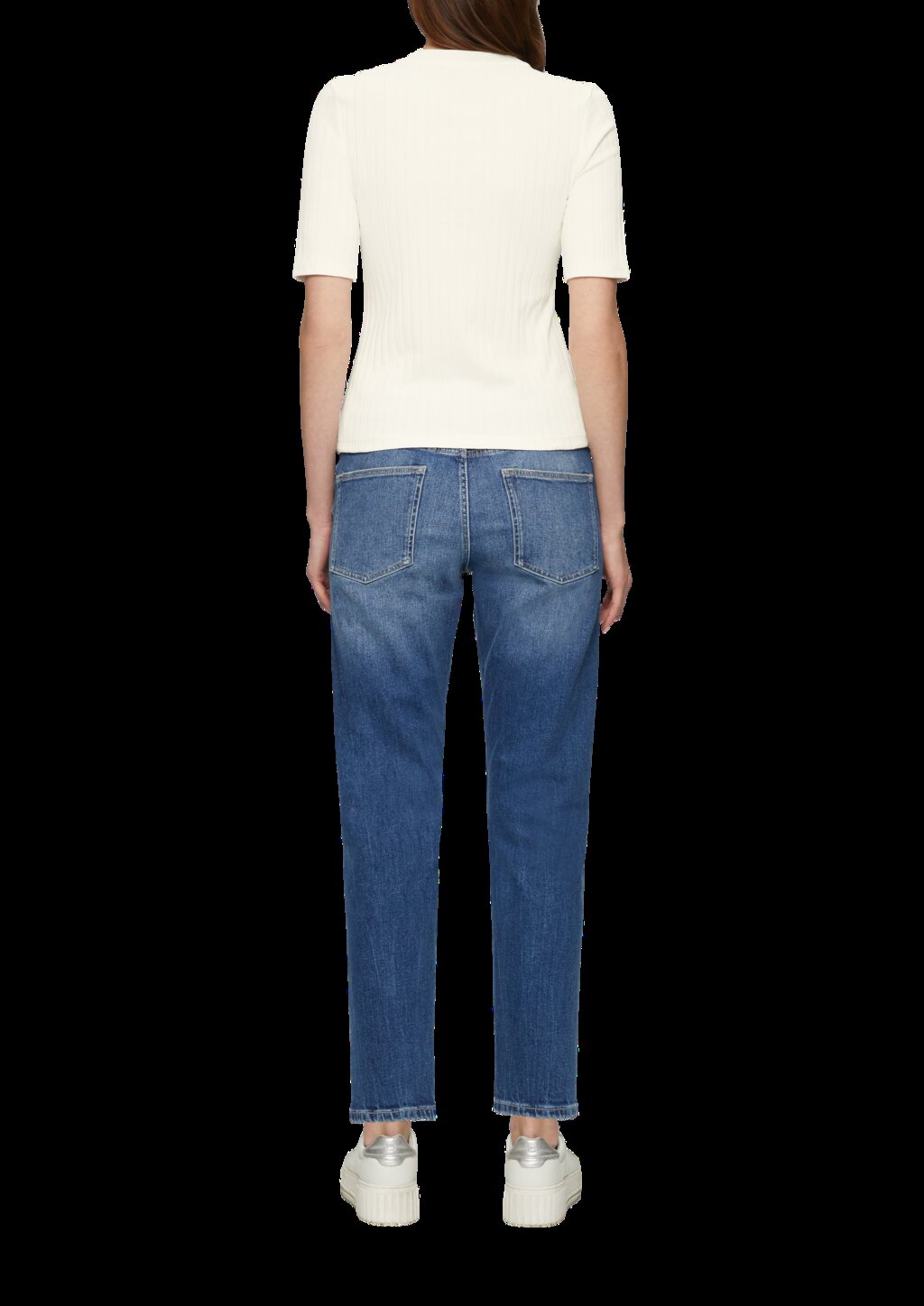 T-Shirt aus Jersey mit Rippstruktur im Slim Fit