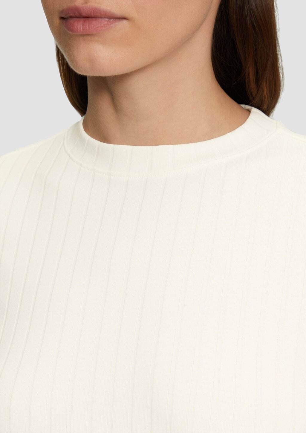 T-Shirt aus Jersey mit Rippstruktur im Slim Fit
