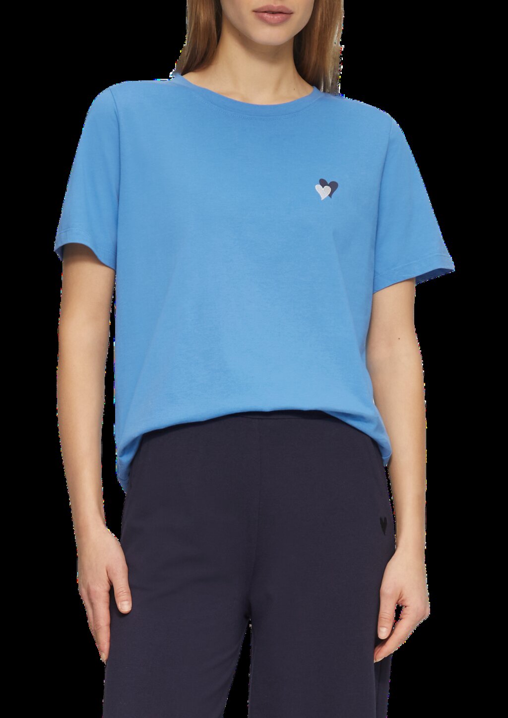 T-Shirt im Relaxed Fit mit Herz-Stickerei