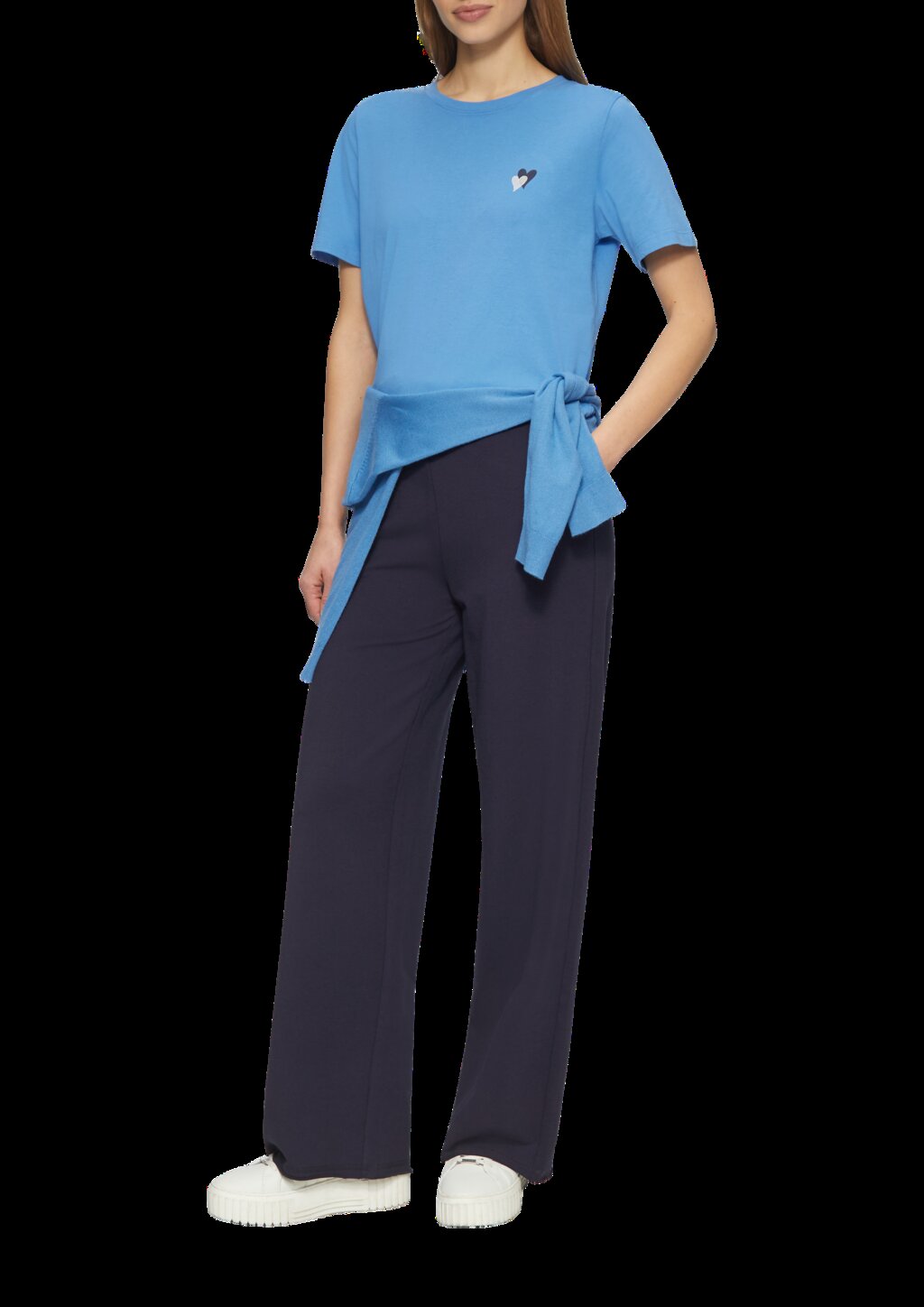 T-Shirt im Relaxed Fit mit Herz-Stickerei