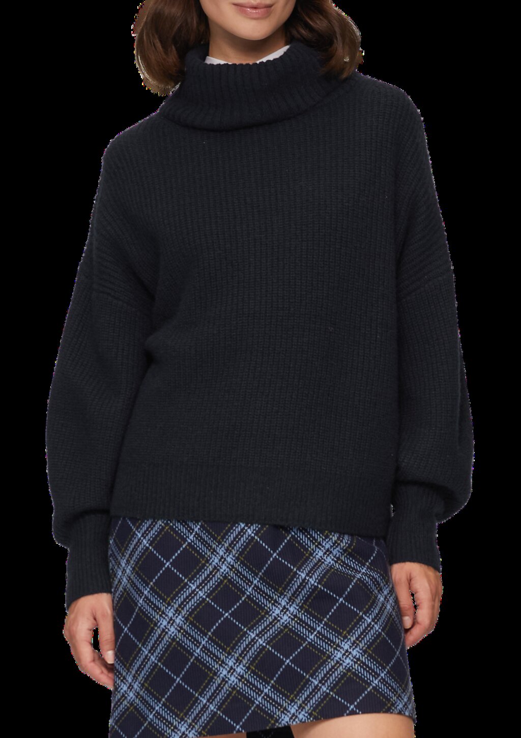 Oversized Rollkragenpullover mit weiten Ärmeln