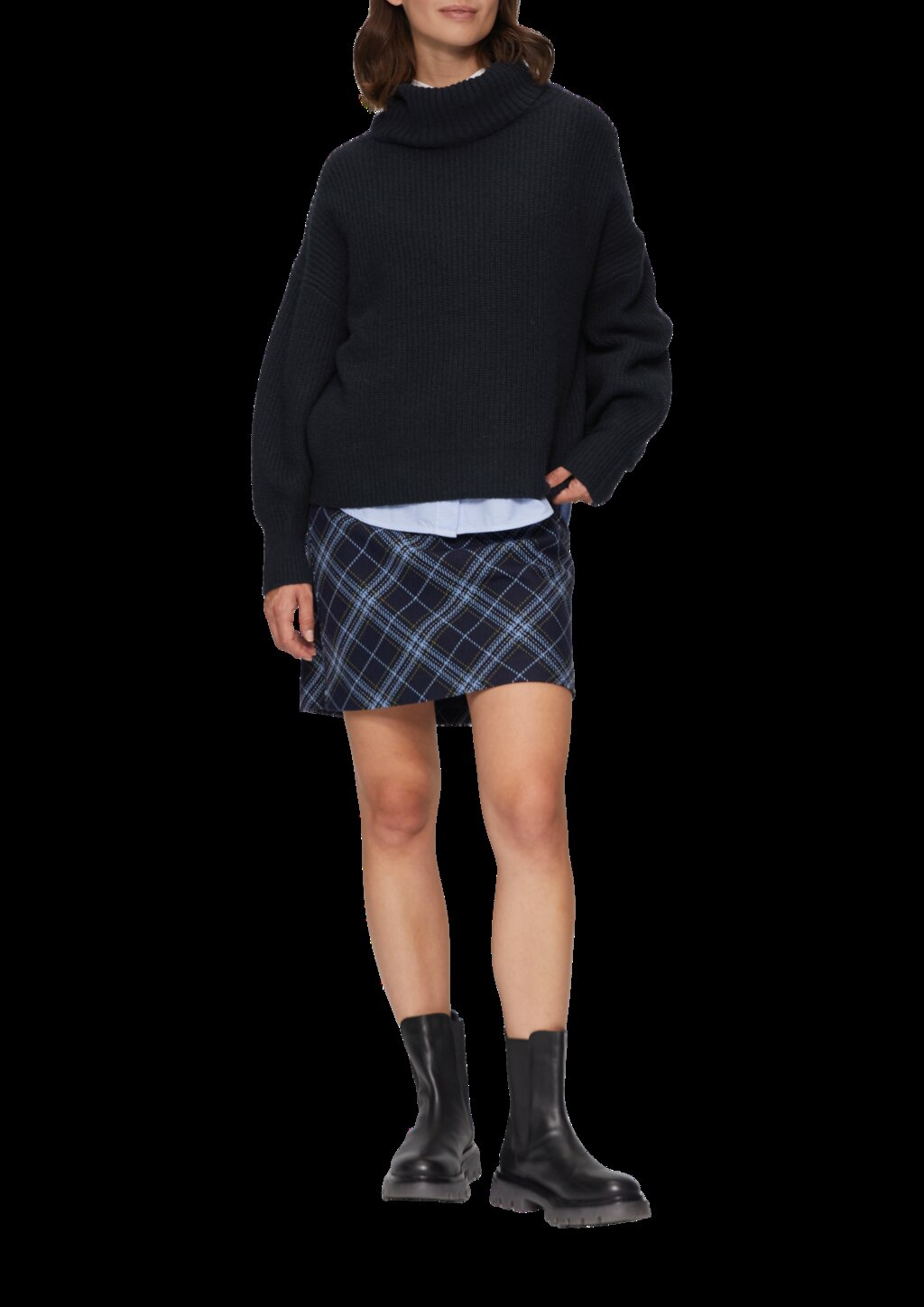 Oversized Rollkragenpullover mit weiten Ärmeln