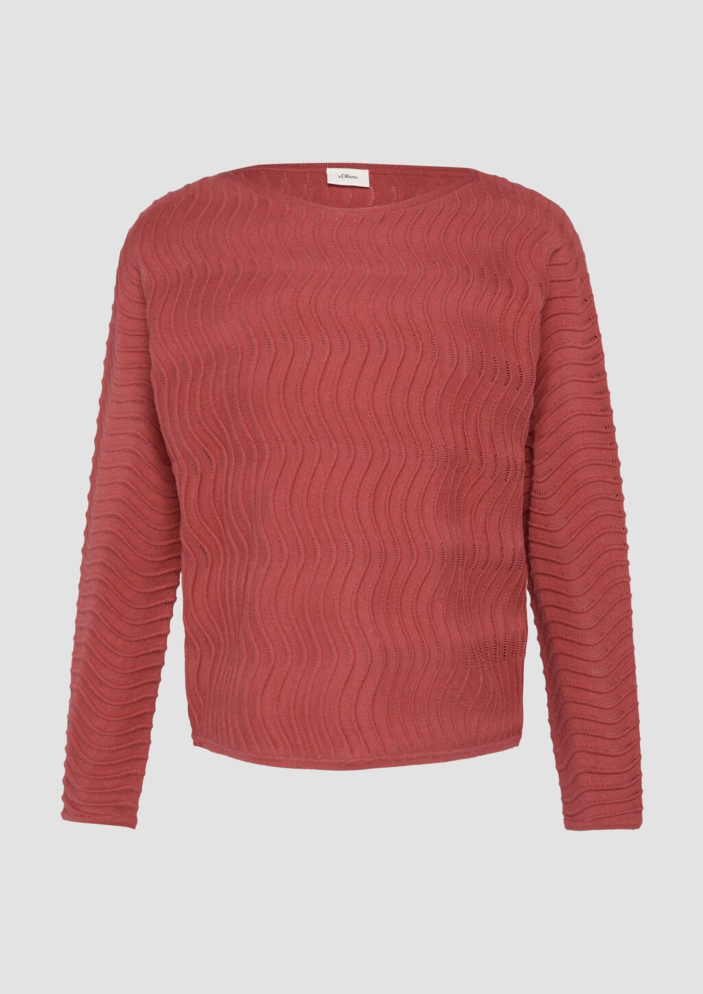 Feinstrickpullover mit Wellenstruktur