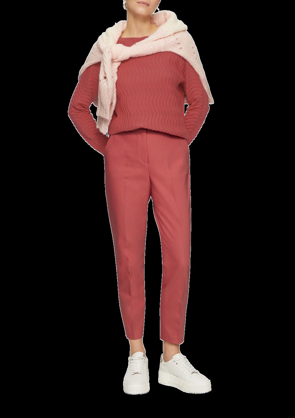 Feinstrickpullover mit Wellenstruktur