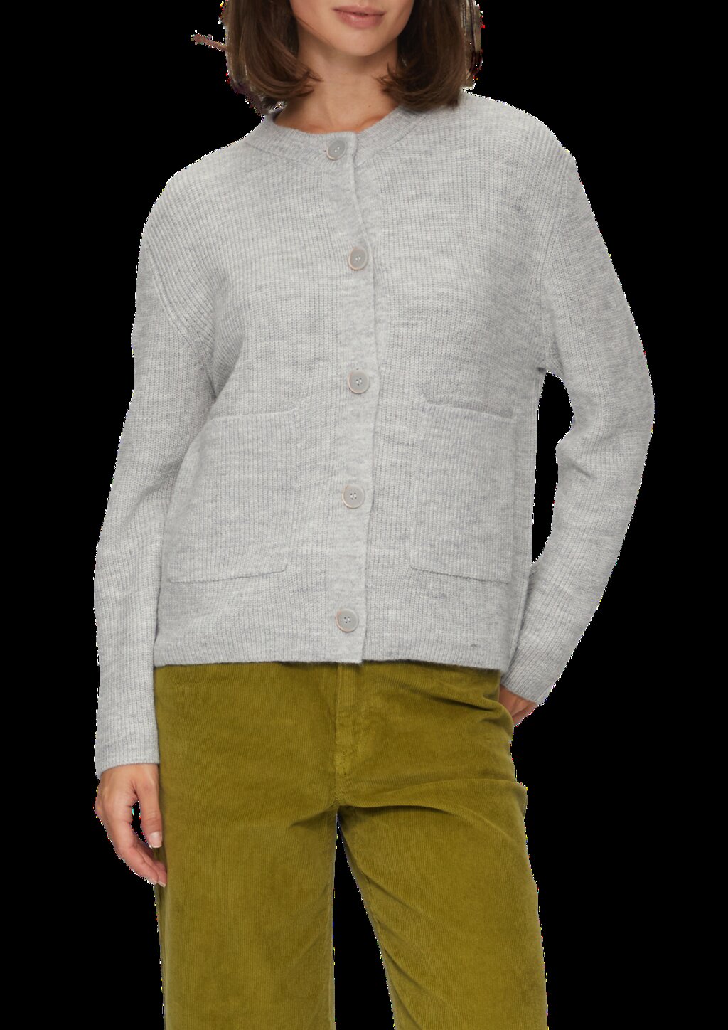 Strickjacke aus Alpakamix mit aufgesetzten Taschen