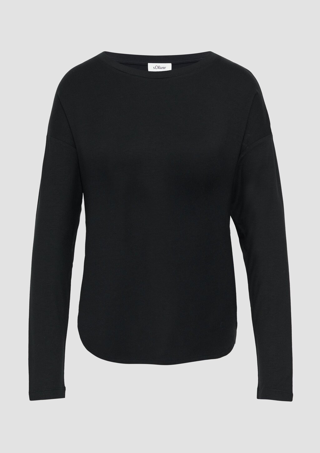 Longsleeve mit überschnittenen Schultern und abgerundetem Saum