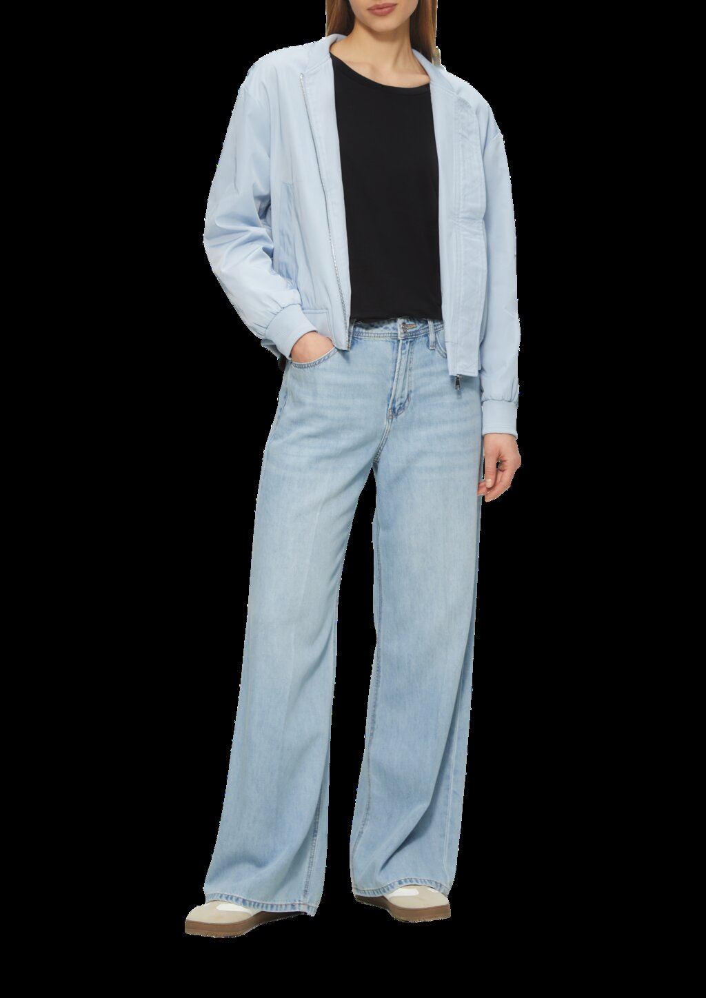 Longsleeve mit überschnittenen Schultern und abgerundetem Saum