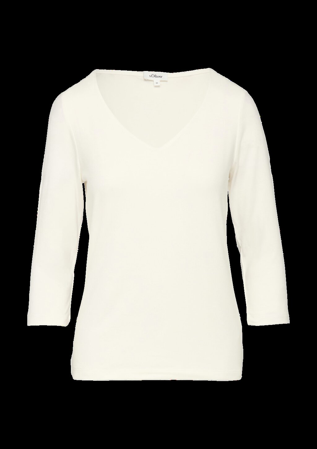 T-Shirt aus Lyocell im Slim Fit mit 3/4-Ärmeln