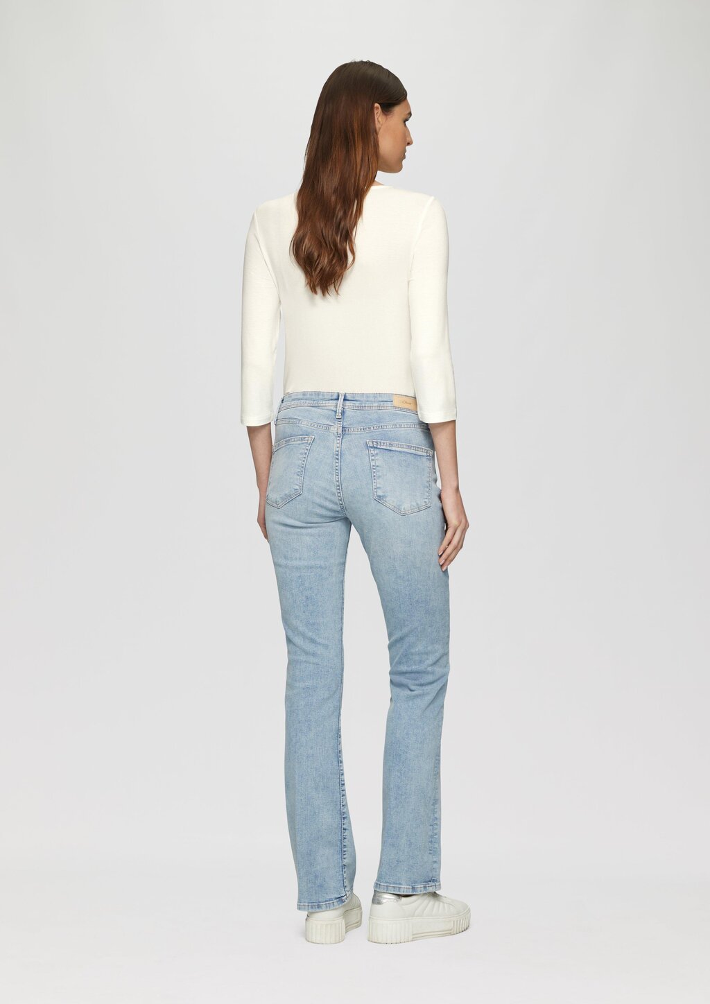 T-Shirt aus Lyocell im Slim Fit mit 3/4-Ärmeln