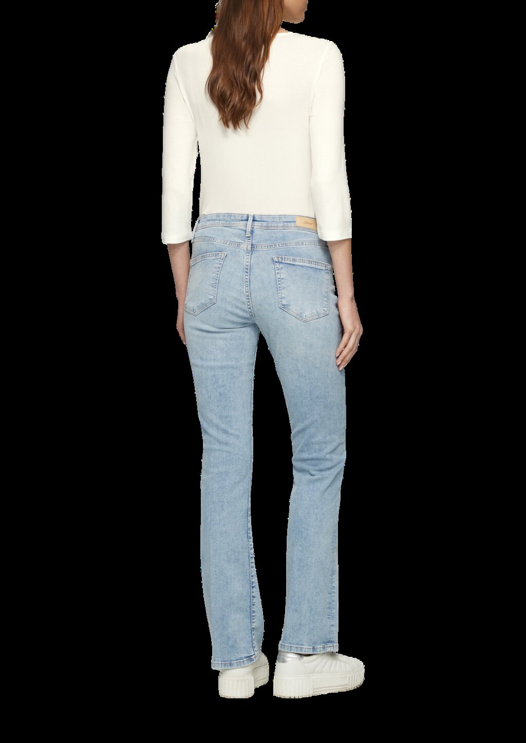 T-Shirt aus Lyocell im Slim Fit mit 3/4-Ärmeln