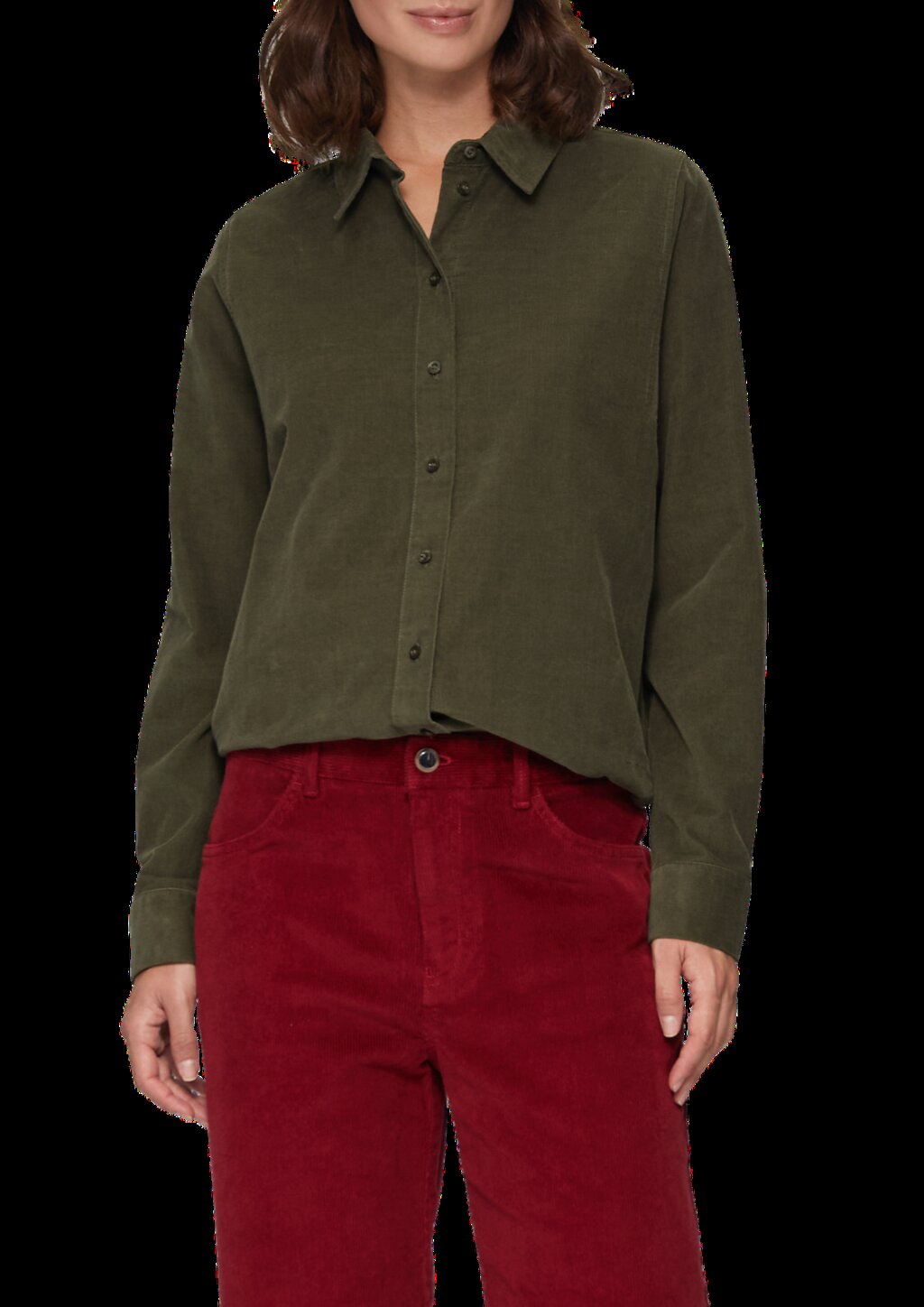 Cordbluse im Relaxed Fit mit Naht-Details