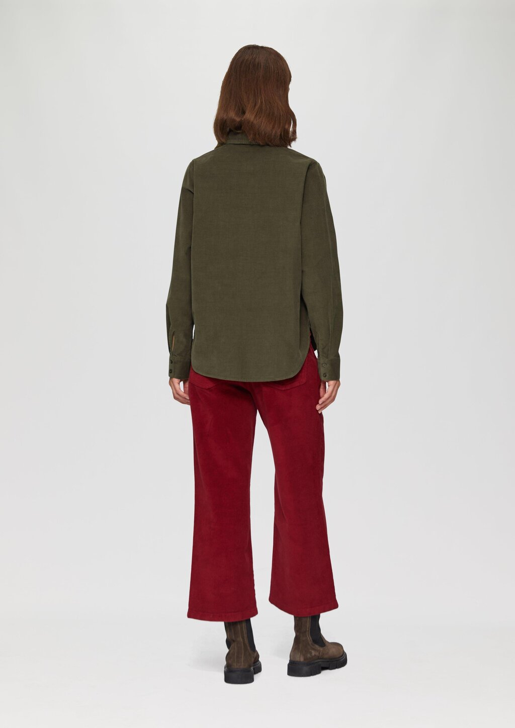 Cordbluse im Relaxed Fit mit Naht-Details