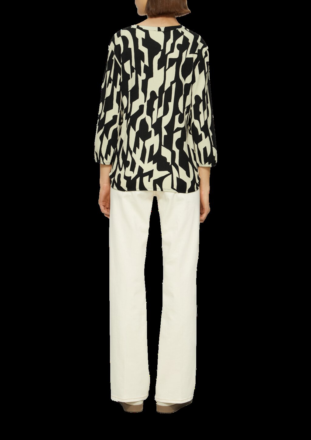 Strukturiertes Blusenshirt mit All-over-Print