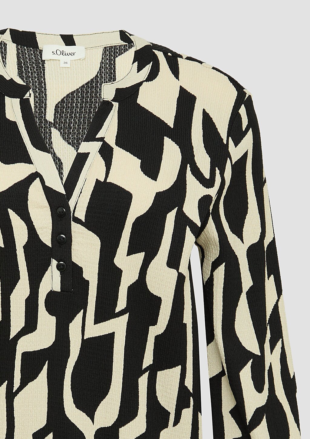 Strukturiertes Blusenshirt mit All-over-Print