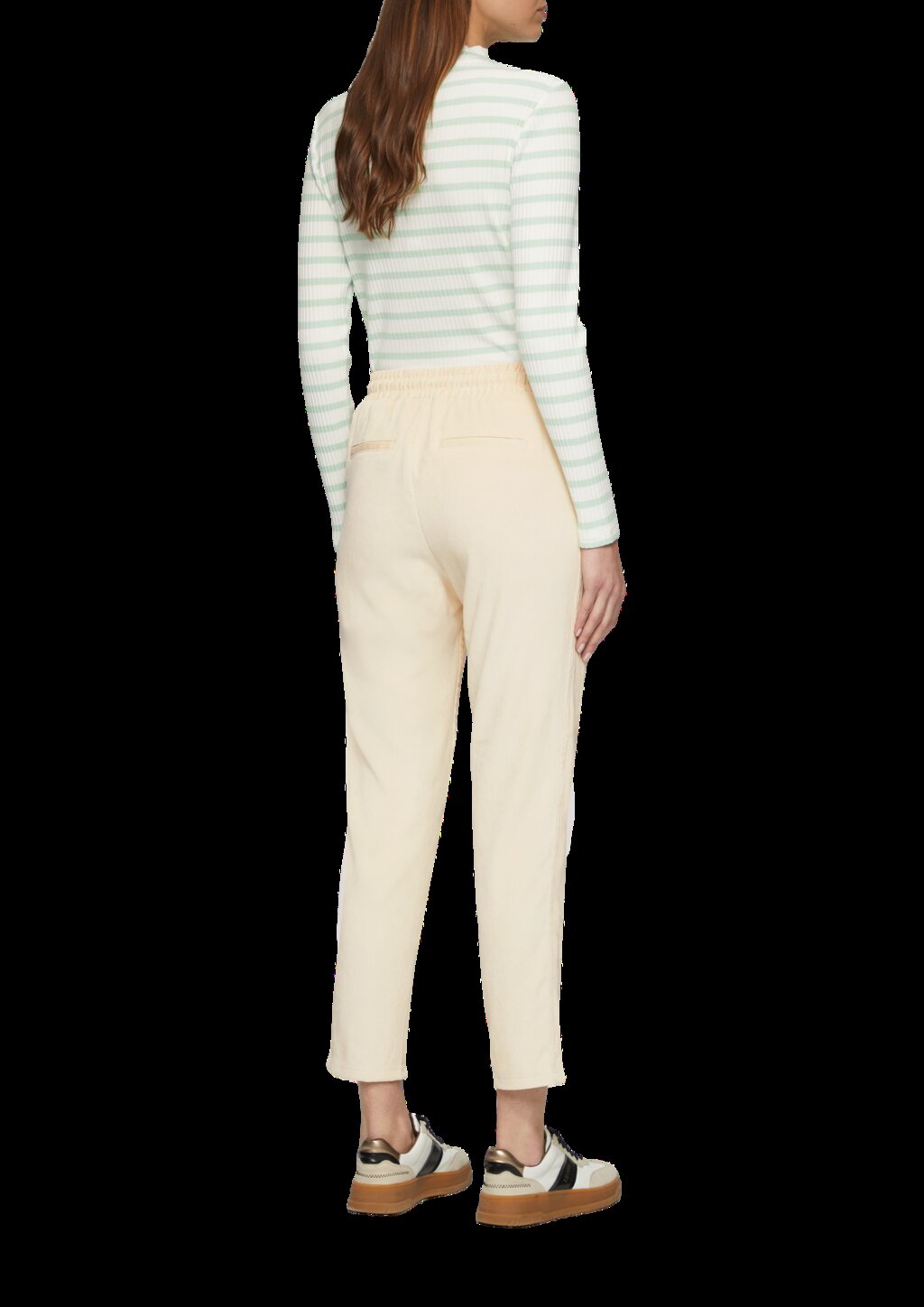 Jogpants aus Feincord mit Elastikbund