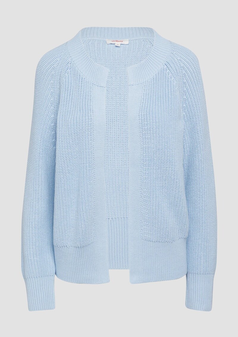 Strickjacke mit Raglanärmeln und Rippbündchen