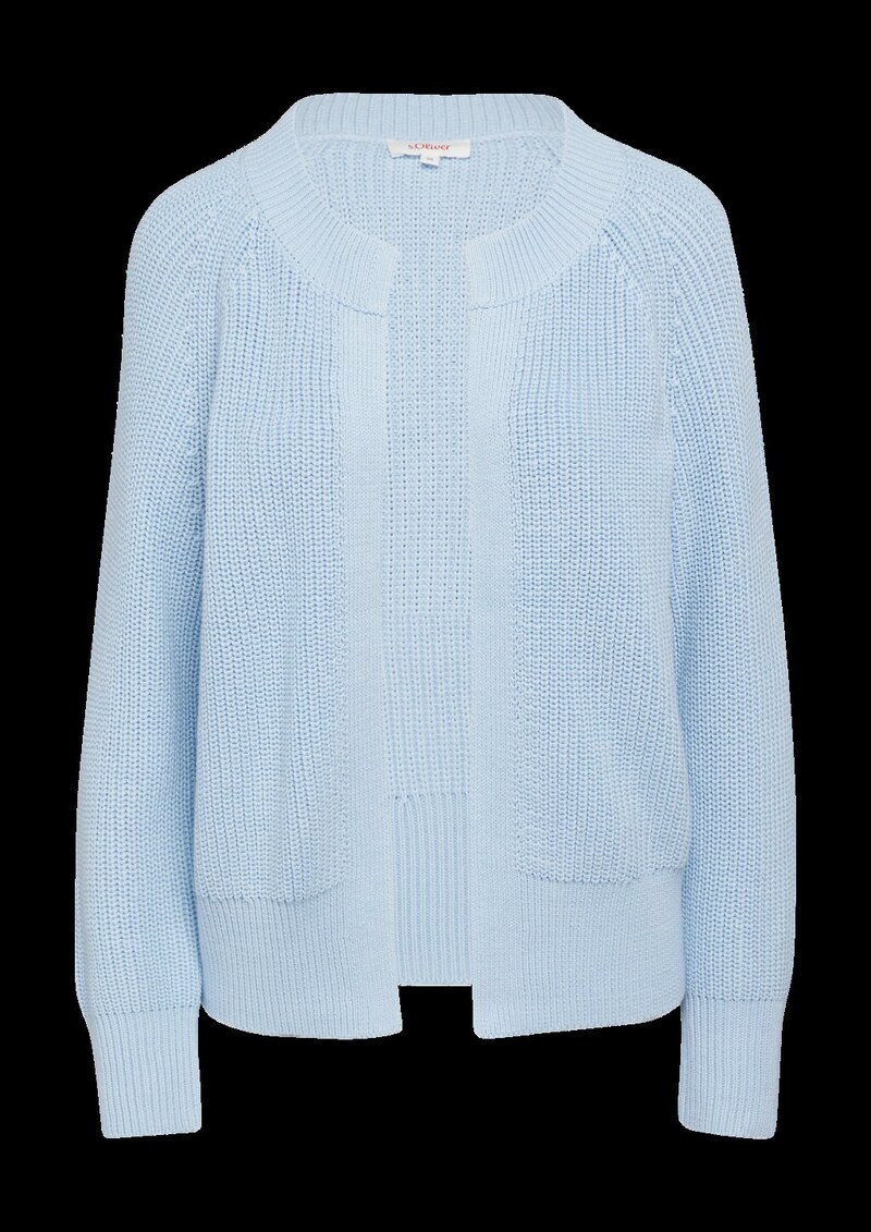 Strickjacke mit Raglanärmeln und Rippbündchen