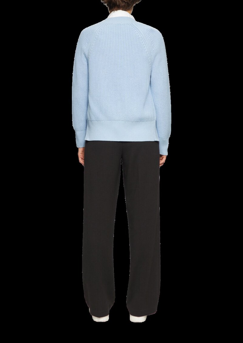 Strickjacke mit Raglanärmeln und Rippbündchen