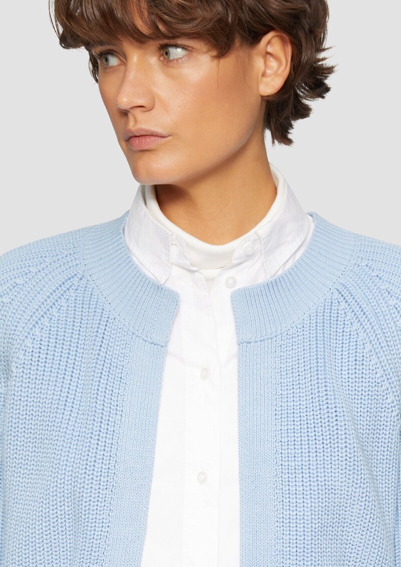 Strickjacke mit Raglanärmeln und Rippbündchen