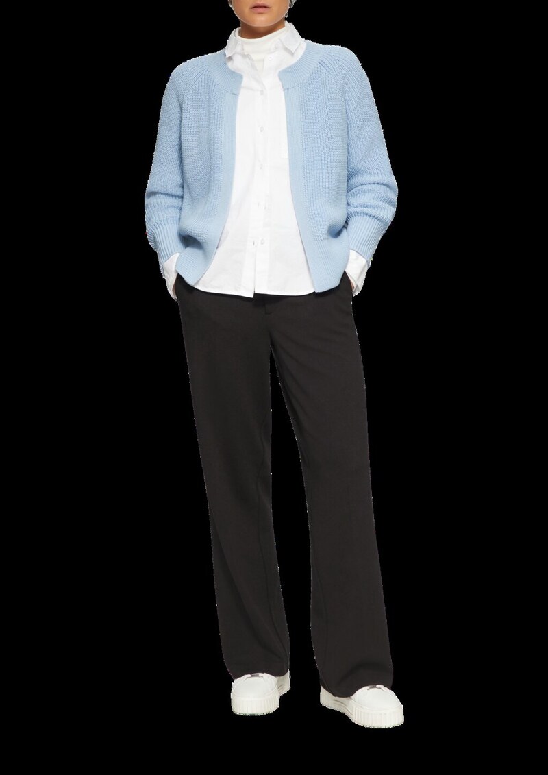 Strickjacke mit Raglanärmeln und Rippbündchen