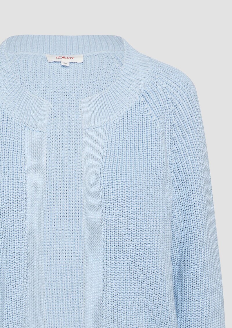 Strickjacke mit Raglanärmeln und Rippbündchen