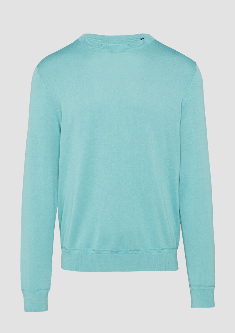 Edler Feinstrickpullover aus Baumwollmix mit Rippbündchen