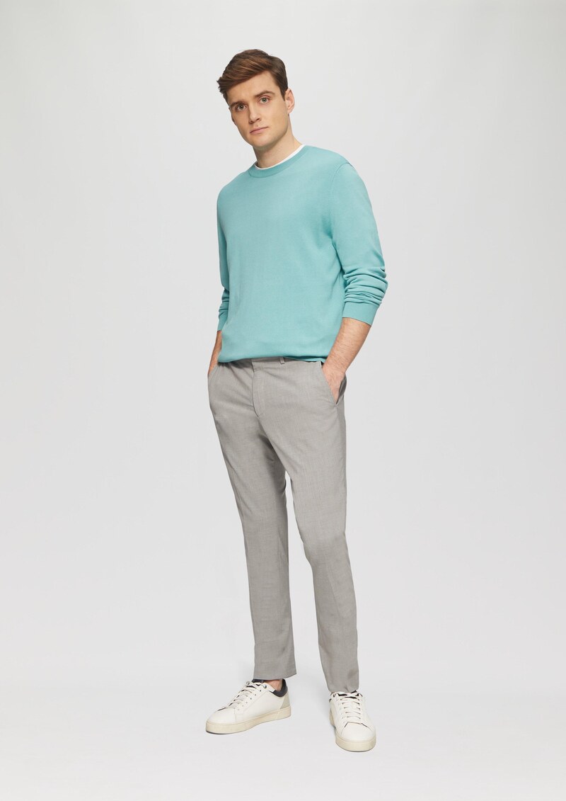 Edler Feinstrickpullover aus Baumwollmix mit Rippbündchen