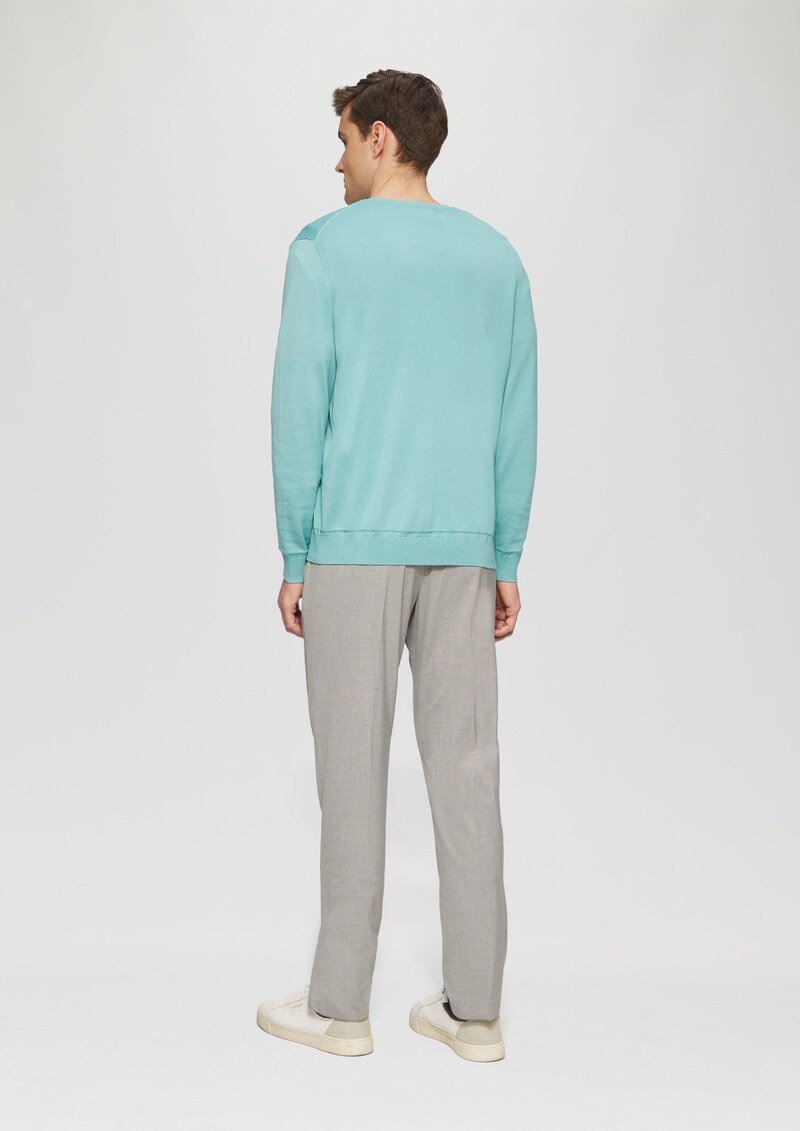 Edler Feinstrickpullover aus Baumwollmix mit Rippbündchen