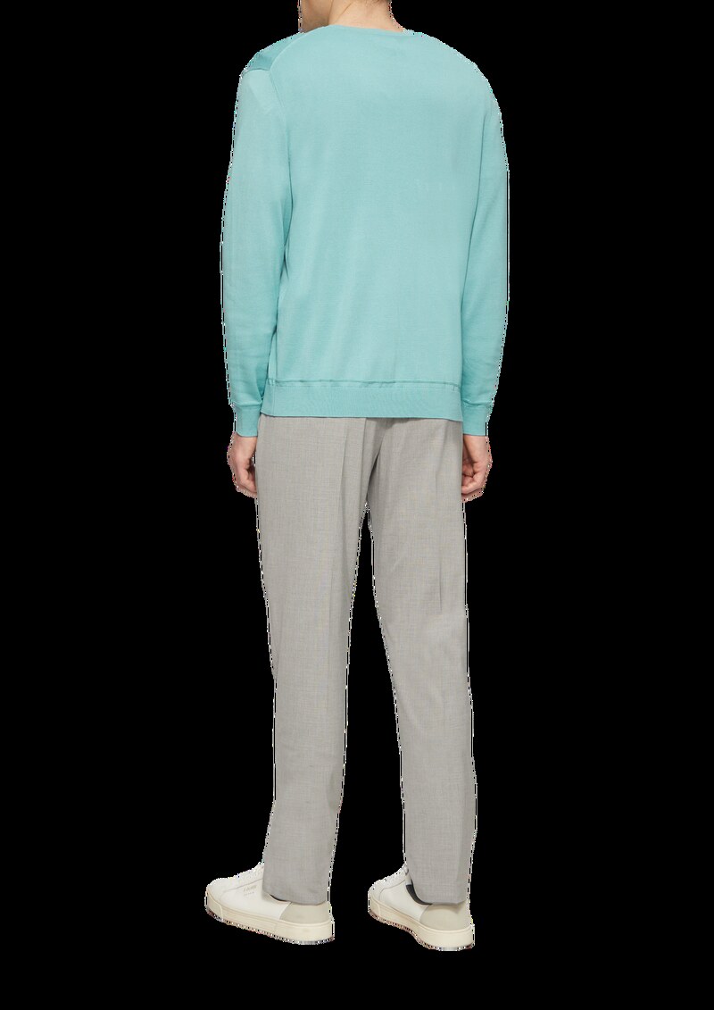 Edler Feinstrickpullover aus Baumwollmix mit Rippbündchen