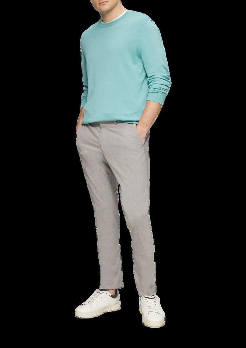 Edler Feinstrickpullover aus Baumwollmix mit Rippbündchen