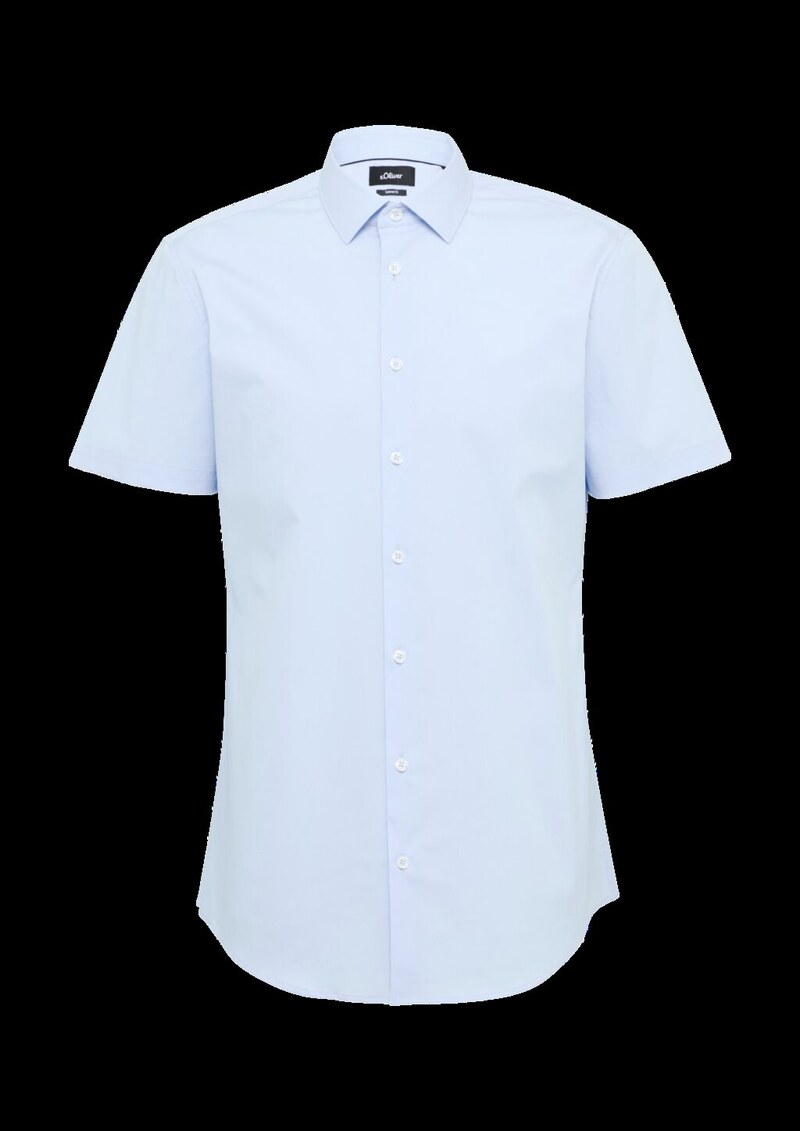 Tailored Fit: Feines Kurzarm-Hemd aus hochwertigem Baumwollstretch